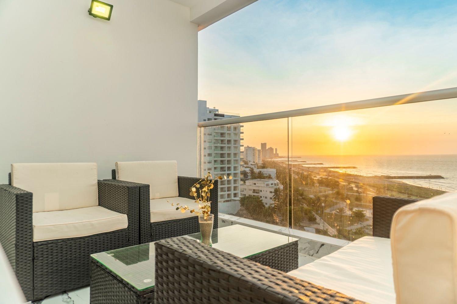 Apartamento Cb1005 Lujosa Vista-mar Atardecer Hermoso Cartagena